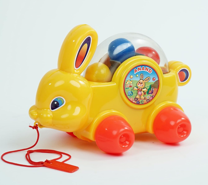 Anand baby bunny car The PamPam Baby Bunny Rabbit Pull Along Toddler Toy for Kids Go Crawling Age 1 Year and Above | Early Development Activity Toy | Best Gift Idea - Image 1