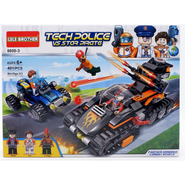 LELE BROTHER Tech Police V5 star pirate Toys Blocks Bricks Construction Building Kit for Kids Model No. 8600 (401 Pieces)