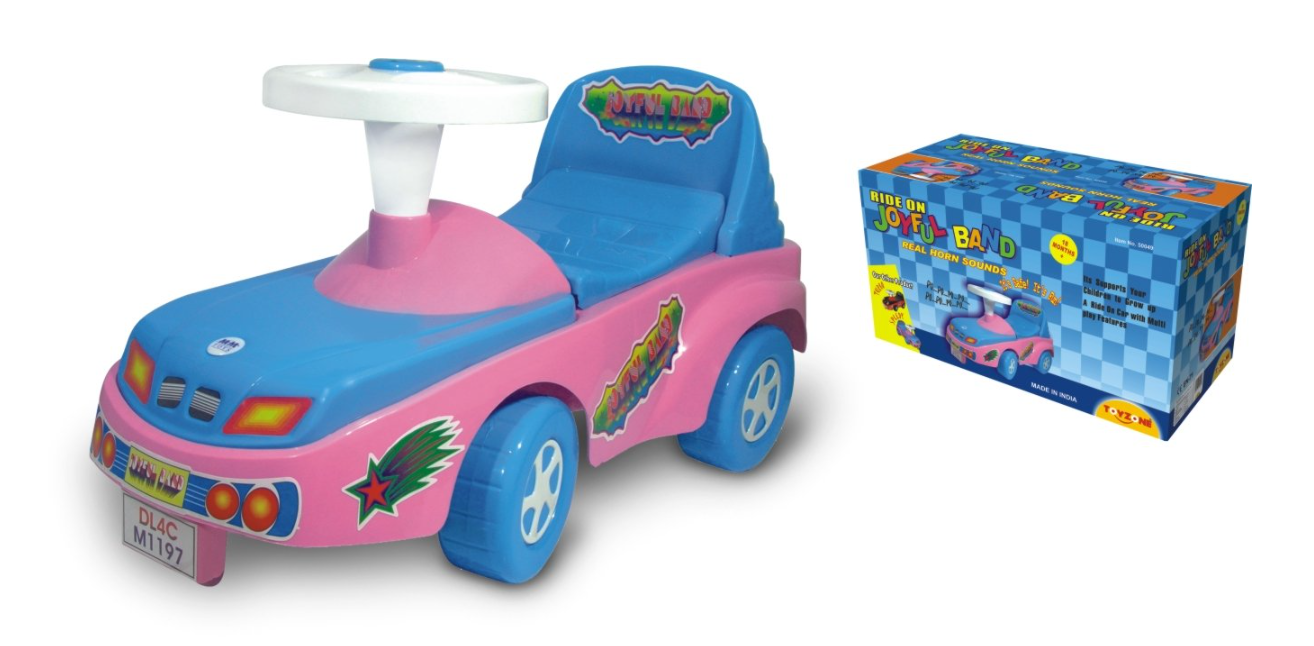 ride on joyful Toyzone Impex Pvt Ltd Joyful Band Kids Rider Car -Multicolour - Image 1