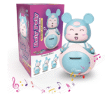 2 in 1 Baby Roly Poly with Money/Piggy Bank: Rabbit | Musical Toys for Kids with Pendulum Motion | Gift for Infants & Baby 6+ Months | Push & Shake Wobble Bell Sounds Tumbler Doll