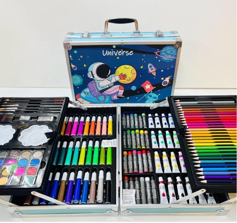 universe color mega set Space Kids Art Drawing Set Art and Craft Supplies Drawing and Painting Set Great Birthday Gift for Boys Girls Children - 145 Pcs Art Set - Image 1