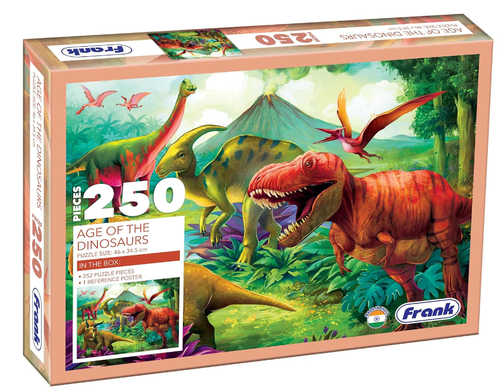 age of the dinosaur Frank Age of The Dinosaurs Jigsaw Puzzle (250 Pieces) for Kids Above 9+ Years - Fun & Challenging Brain Booster Games | Educational Puzzle for Focus and Memory - Image 1
