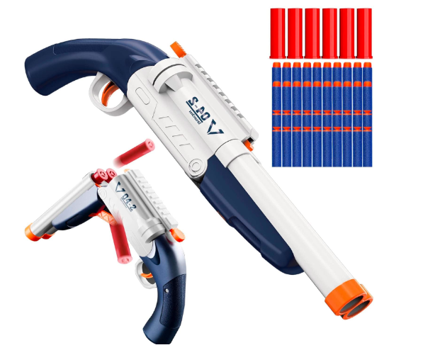 blast gun 2 in 1 Blast Gun with Foam Bullets for Kids & Toddlers for Indoor and Outdoor Playing, Soft Bullet Toy Shotgun with Shell Ejection for Kids, Outdoor Toys for Boys & Girls - Image 1