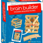 EKTA brain builder wooden building planks (set-1)- Multi color, 36 Pcs