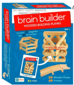 EKTA brain builder wooden building planks (set-1)- Multi color, 36 Pcs