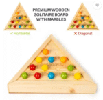 Ratnas Colourful Solitaire (1974) Wooden Board Colorful Marble Solo Brain Teaser Strategy & War Board Game - Image 2