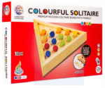 Ratnas Colourful Solitaire (1974) Wooden Board Colorful Marble Solo Brain Teaser Strategy & War Board Game