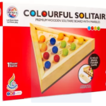 Ratnas Colourful Solitaire (1974) Wooden Board Colorful Marble Solo Brain Teaser Strategy & War Board Game