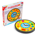 Ratna's Shape Sorter Clock 2in1 Educational Clock Learning Toy Along with Shapes, Numbers & Colors Teaching Time Montessori Toys for Toddlers & Kids 3+ Years (Assorted Colours)