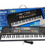 Big Fun 61 Keys Digital Electronic Piano Keyboard with Led Display & Microphone Multi-Function Portable Piano Keyboard with USB Connecting Function for Kids with Single Speaker