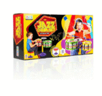 Jazz Drum Set Senior Musical Band Instruments with 3 Drums, 1 Dish, 1 Stool & Sticks for Kids (Assorted Colors & Designs)