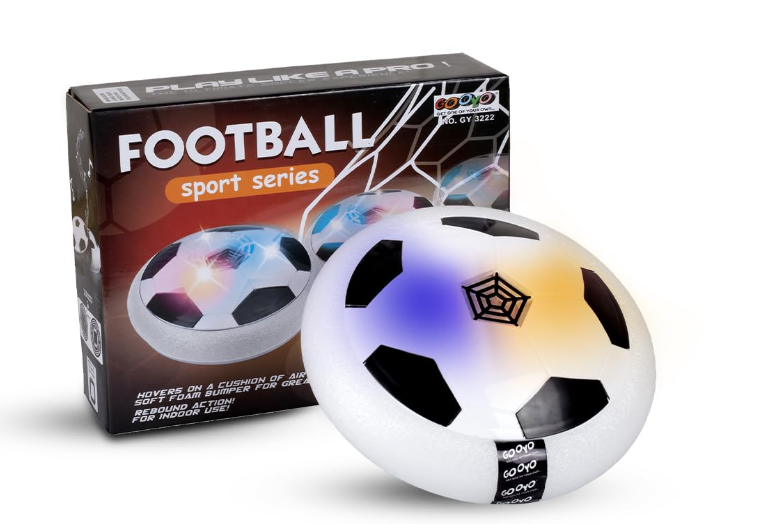 floating football Floating Hover Football with Colorful Flash Light Effect | Indoor & Outdoor Pro Air Football Game for Kids/Girls/Boys/Gifts | White Color, Power - Image 1