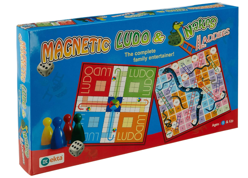 magnetic ludo Ekta Magnetic Ludo Snakes 'n' Ladders Board Game for Kids,Multicolor - Image 1