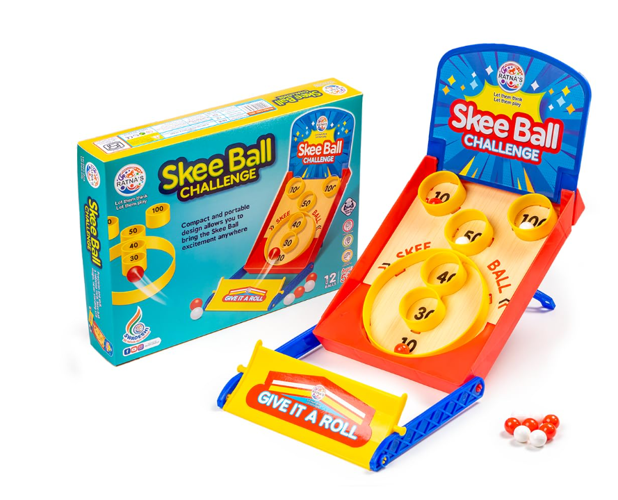 skee ball Ratna's Skee Ball Challenge Classic Arcade Board Game Tabletop Fun for Kids & Adults 5+ Years - Image 1