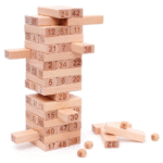 Tumbling Tower Game for Kids and Adults, Wooden Blocks with 4 Dices Game|Stacking Game Challenging|Maths Game