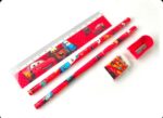 Stationery Gift Set for Kids Mix Designer Set includes 2 Pencils, 1 Scale, 1 Eraser and 1 Sharpener - Image 3