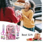 5 in 1 Cartoon Stationery Set – Kawaii Stapler with Scissor, Washi Tape for Office, School, Home, Portable Mini Size Stapler with 400 Staples Blister - Image 4