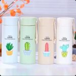 Plant Print Glass Water Bottle with Foodgrade Silicone Plastic | 500 ml (MOQ3)