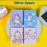 Unicorn Folding Pocket Mirror Rectangle Portable Double-Sided Travel Makeup Compact Mirror for Girls