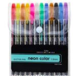 Glitter Neon Gel Pen Set of 12, Multicolour,