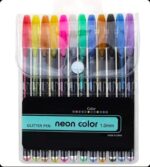 Glitter Neon Gel Pen Set of 12, Multicolour,
