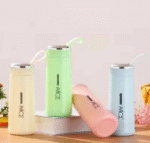 Glass Fiber Water Bottle 400ml Glass Water Bottle with Silicone Protection Sleeve Cover (Multicolor)400ml - Assorted colour - Image 7