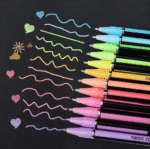 Gel Pens Set Color Bold Gel Pens,Glitter, Metallic, Neon Pens Set Good Gift For Coloring Kids Sketching Painting Drawing (Metalic Neon Pen, Set of 12) - Image 6