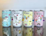 Assorted unicorn Tin Shape Mini Portable Wet Wipes Tissue Can for Cleaning Face Body for Kids Women and Men , poratble travel pupose use - Image 7