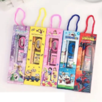 Stationery Gift Set for Kids Mix Designer Set includes 2 Pencils, 1 Scale, 1 Eraser and 1 Sharpener- Assorted colour