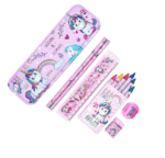 Unicorn Stationery Kit Set For Kids | 6 In 1 Cartoon School Items - Image 3