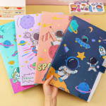 Astronaut Button File Folder with Button Lock Assorted Color (Side opening) - For Return Gifts