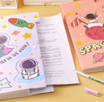 Astronaut Button File Folder with Button Lock Assorted Color (Side opening) - For Return Gifts - Image 3