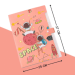 Astronaut Button File Folder with Button Lock Assorted Color (Side opening) - For Return Gifts - Image 5