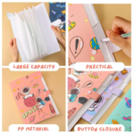 Astronaut Button File Folder with Button Lock Assorted Color (Side opening) - For Return Gifts - Image 6