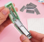 Set of 1 Stapler with 500 Staples Blister, Stapler Machine for Paper, Kawaii Stationary, Portable Mini Stapler Machine for Kids, School, Office & Travel - Image 8