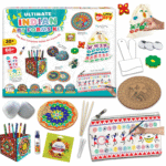 Little Berry Indian Art Forms Kits | Paper, Wood Ultimate 6 in 1 DIY Art & Craft Kit for Kids | Create 20+ Projects | Learn Lippan, Warli, Block Printing, Mandala & Madhubani Painting Kit | DIY Toys
