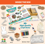 Little Berry Indian Art Forms Kits | Paper, Wood Ultimate 6 in 1 DIY Art & Craft Kit for Kids | Create 20+ Projects | Learn Lippan, Warli, Block Printing, Mandala & Madhubani Painting Kit | DIY Toys - Image 3