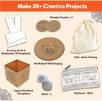 Little Berry Indian Art Forms Kits | Paper, Wood Ultimate 6 in 1 DIY Art & Craft Kit for Kids | Create 20+ Projects | Learn Lippan, Warli, Block Printing, Mandala & Madhubani Painting Kit | DIY Toys - Image 6