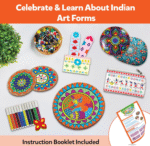 Little Berry Indian Art Forms Kits | Paper, Wood Ultimate 6 in 1 DIY Art & Craft Kit for Kids | Create 20+ Projects | Learn Lippan, Warli, Block Printing, Mandala & Madhubani Painting Kit | DIY Toys - Image 7