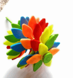 Multicolour Striped Candy Flower Toy with Green Stem - Image 2