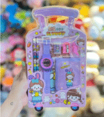 Case Creation Kids Stationery Gift Set 7 Pieces Includes School Supply 2 Pencil, 1 Pencil Gripper, 1 Eraser, 1 Sharpener, 1 Wrist Watch,1 Wallet in Trolley Design Case, Birthday Return Gift - Girls - Image 2
