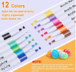 12Pcs Acrylic markers Permanent Gel Marker Quick Drying Markers scrapbook DIY craft making for Mug Ceramic Glass, Wood Fabric, Canvas Metal Painting,Kids Suit,Card Making, Art Supplies - Image 6