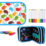 Erasable Doodle Slate Painting Kit for Kids Drawing Book with Wet Wipes & Colors for Kids, Colouring Doodle Slate for Boys & Girls(Color and Design May Vary)