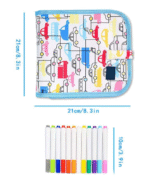 Erasable Doodle Slate Painting Kit for Kids Drawing Book with Wet Wipes & Colors for Kids, Colouring Doodle Slate for Boys & Girls(Color and Design May Vary) - Image 3