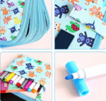 Erasable Doodle Slate Painting Kit for Kids Drawing Book with Wet Wipes & Colors for Kids, Colouring Doodle Slate for Boys & Girls(Color and Design May Vary) - Image 6