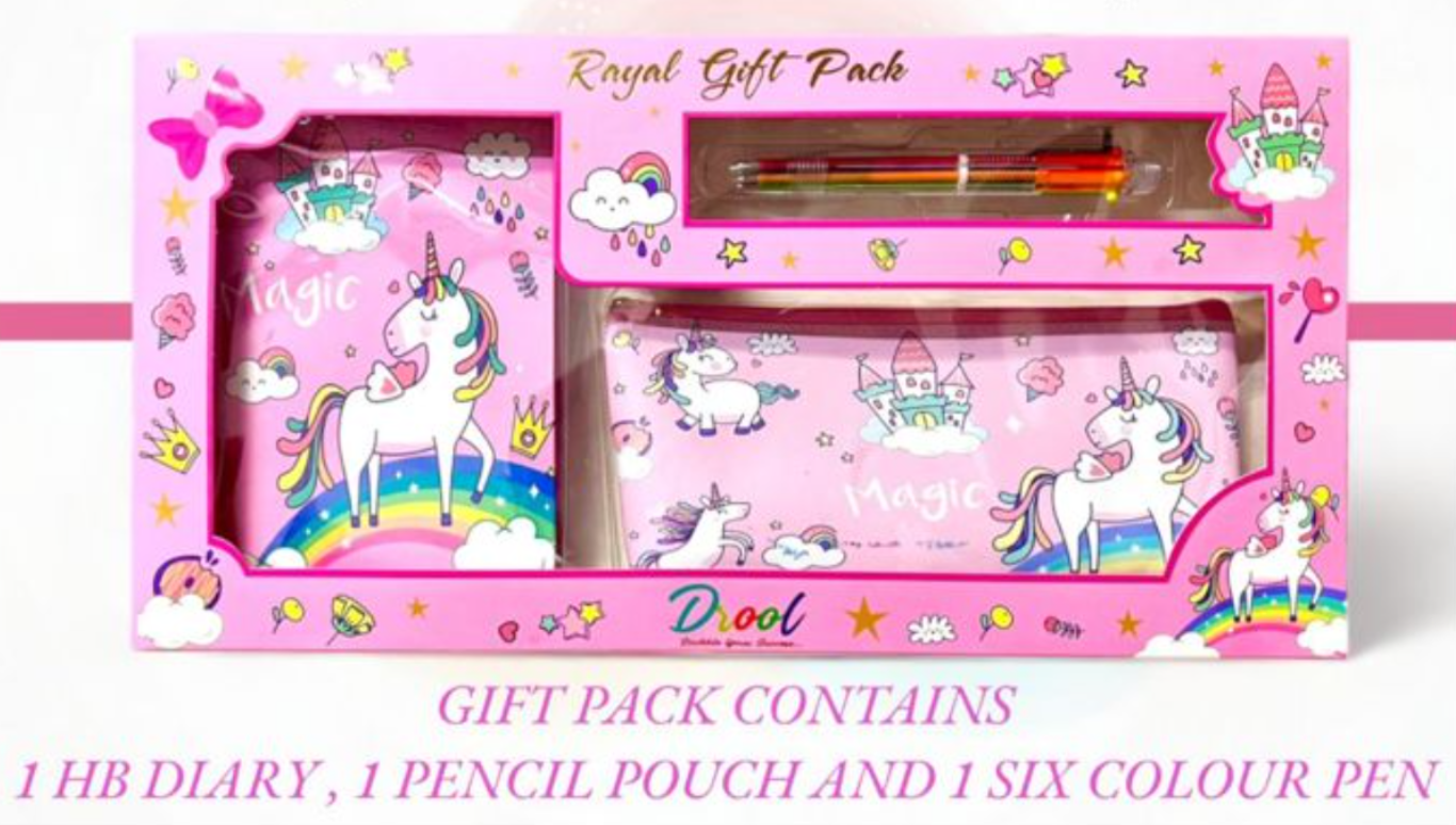 royal gift pack 1 SmartStart School Set for kids Return Gifts and stationary purpose - Unicorn theme - Image 1